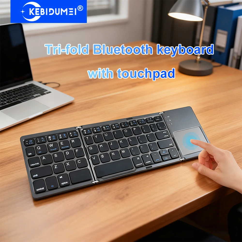 Foldable Bluetooth Keyboard - Portable Wireless Keyboard for Phone & Tablet