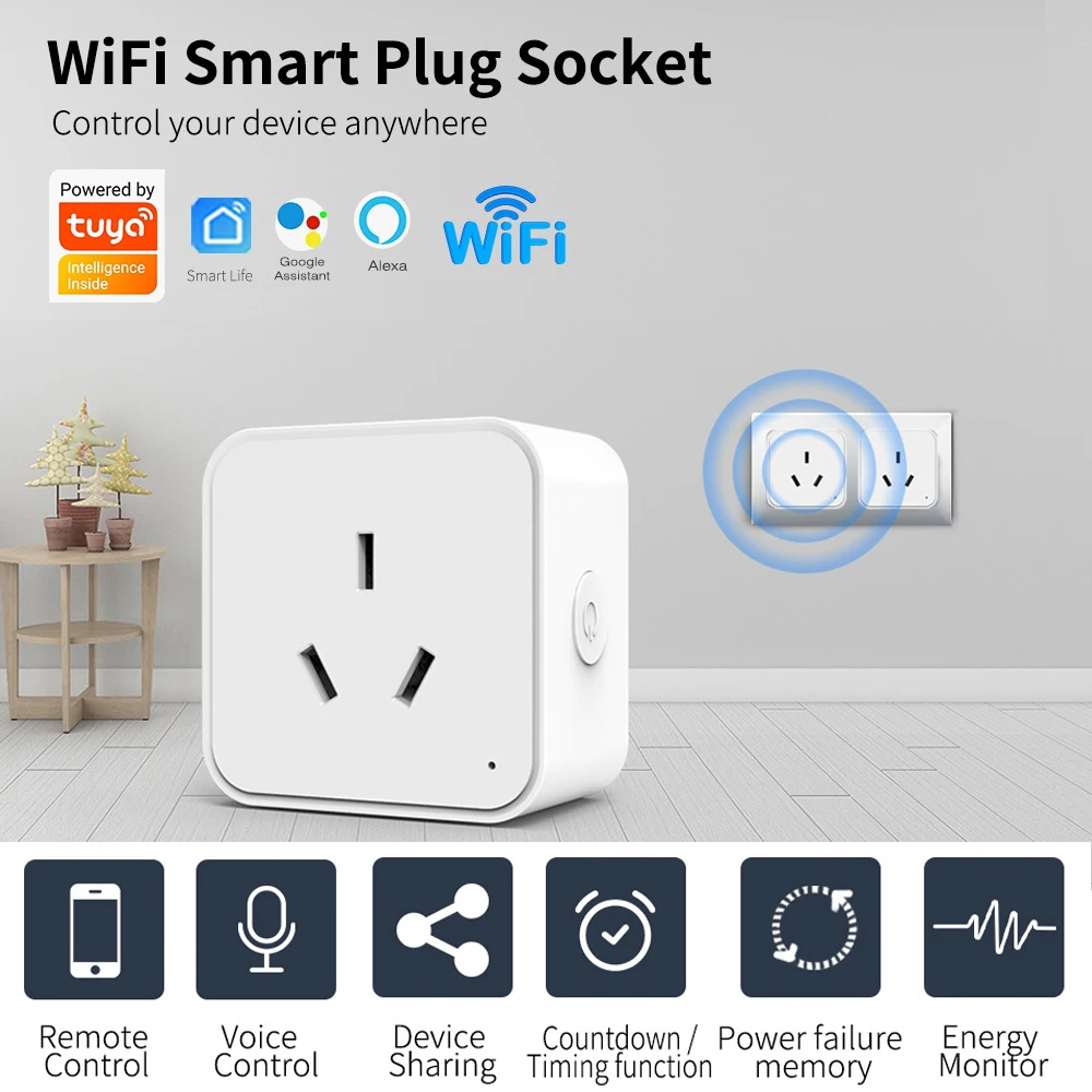 Mini Smart WiFi Plug - Voice Control, App Remote, No Hub Required